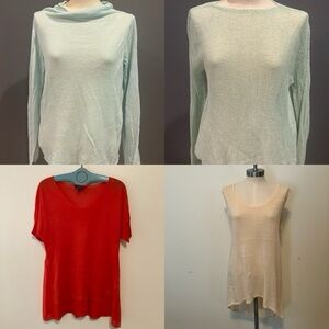 Eileen Fisher Womens Sm/PS Summer  Tops Open Weave Costal Beachy  Lot 4